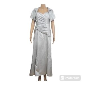 Occasion Shoulder Straps Pleated Wrap  Taffeta Mother of the Bride Dress